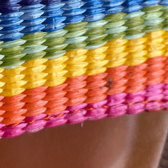 Lucky Brand Rainbow Color Woven Slide Sandals Stacked Heel Open Toe SZ 5.5 - Picture 2 of 13